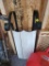 (SHED 1) SMALL DECORATIVE WHITE SLED, BLACK METAL RAILS,
