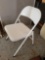 (SHED 1) WHITE METAL FOLDING CHAIR.