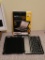(BED1) ZAGG FOLIO CARBON FIBER TEXTURED FOLIO WITH REMOVABLE BLUETOOTH KEYBOARD.