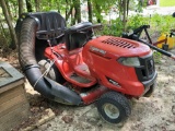 (CUT) TROY-BILT PONY 7 SPEED TRANSMISSION RIDING MOWER WITH LEAF VACUUM ATTACHMENT. 42 INCH.