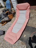 (SHED 2) FOLDING BEACH/POOL LOUNGE, SUNFADED RED AND GREY,