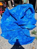 (SHED2) SET OF 2 LARGE TARPS. ONE BLUE AND ONE BROWN.