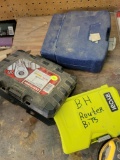 (SHED 3) 3 PC. LOT TO INCLUDE: 10 PC. CRAFTSMAN SOCKET WRENCH SET, KOBALT DRILL BITS, & RYOBI ROUTER