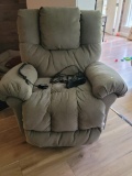 (LR) SAGE GREEN/GRAY IN SEAT SOLUTIONS AUTOMATIC RECLINER. MODEL# 11560UX. MEASURES APPROX. 41