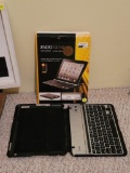 (BED1) ZAGG FOLIO CARBON FIBER TEXTURED FOLIO WITH REMOVABLE BLUETOOTH KEYBOARD.