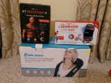 (BED1) 3 PC. LOT TO INCLUDE: MO CUISHLE SHIATSU BACK SHOULDER AND NECK MASSAGER WITH HEAT, SUNBEAM