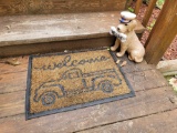 (FPATH) 2 PC. WELCOME LOT TO INCLUDE A WELCOME MAT WITH A VINTAGE LOOKING TRUCK ON IT AND A SAILOR