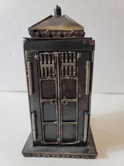 DOCTOR WHO TARDIS STEAMPUNK STYLE HANDCRAFTED "FOUND ART". MADE AND SIGNED BY HENRY CESNEROS.