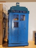 AUTOGRAPHED DR. WHO REPLICA 1920'S CALL BOX TELEPHONE. SIGNED BY 5 ORIGINAL CAST MEMBERS. MADE BY