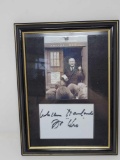 FRAMED BLACK AND WHITE IMAGINE, MEASUREMENT APP. 4 IN X 6 IN., SIGNED BY WILLIAM HARTNELL.