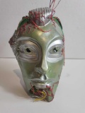DR. WHO 4TH DOCTOR GREEN ROBOT OF DEATH FIBERGLASS MASK WITH WIRES AND MOTHERBOARDS VISABLE ON THE