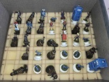 BOX CONTAINING (33) ASSORTED MINIATURE FIGURES FROM DOCTOR WHO. THEY ARE MADE OF DIFFERENT MATERIALS