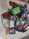 LOT OF ASSORTED LAMINATE BADGES FROM COMIC CON, AWESOME CON, MUSEUM OF SCIENCE FICTION, A LIGHT UP