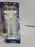 BBC DOCTOR WHO CRYSTAL CARVINGS COLLECTION ENGRAVED CRYSTAL TARDIS WITH CUSTOM BLUE LED DISPLAY
