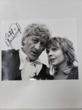 Dr Who autographed black and white 8x10 photo of Jon Pertwee and Katy Manning