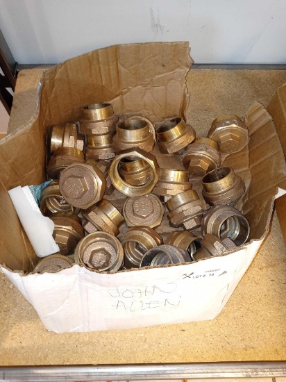 BOX LOT OF BRASS CAST FITTINGS NIBCO 2 DMV