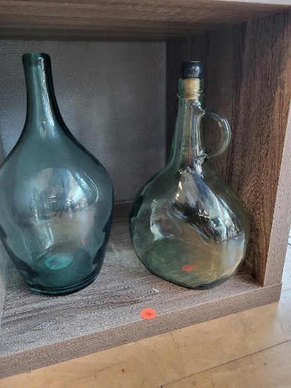 THRESHOLD HANDMADE GLASS VASE AND ALMADEN GLASS DECANTER. IS SOLD AS IS WHERE IS WITH NO GUARANTEES