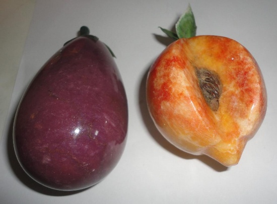 MARBLE FRUIT ? PEACH AND EGGPLANT ALL ITEMS ARE SOLD AS IS, WHERE IS, WITH NO GUARANTEE OR WARRANTY.