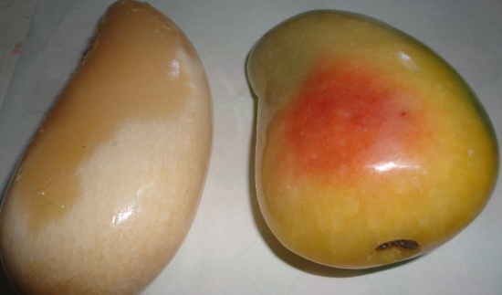 2 PIECES OF MARBLE FRUIT ALL ITEMS ARE SOLD AS IS, WHERE IS, WITH NO GUARANTEE OR WARRANTY. NO