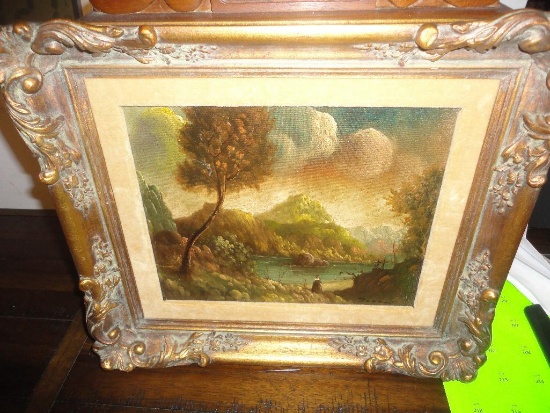 FRAMED OIL ON CANVAS PAINTING TITLE ?PASTORAL? ARTIST ZACCARI ALL ITEMS ARE SOLD AS IS, WHERE IS,