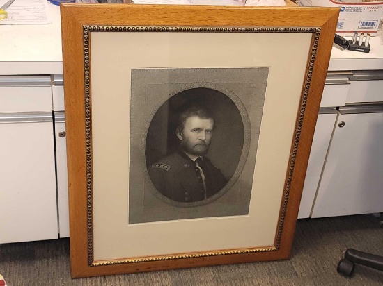 STEEL ENGRAVING PORTRAIT OF GENERAL ULYSSES S. GRANT. GIVEN BY THE GRANDSON OF GENERAL GRANT. THIS