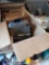 Box of Misc Items, Vintage Electric Iron, And Vintage Waffle Griddle, Please see the pictures for