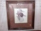 WOODEN FRAMED PRINT OF TEO DUCK HEADS, SIGNED BY ARTIST CGM LAUREN, MEASUREMENTS ARE APPROXIMATELY