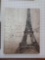 CANVAS WALL DECOR PRINT OF THE EIFFEL TOWER, MEASUREMENTS ARE APPROXIMATELY 22 IN X 28 IN.