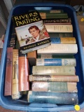 TOTE LOT OF MISC BOOKS, TO INCLUDE, THE INTRUDER, RIVERS PARTING, IMPERIAL WOMAN, ROAD TO SURVIVAL,