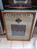 WOODEN FRAMED PRINT OF THE CONSTITUTION OF THE UNITED STATES OF AMERICA MEASUREMENT ARE