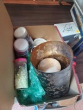 Box Lot Of Misc Items, Used Yankee Candle, Candle Warmer. Gel Beads, etc, Please see the pictures