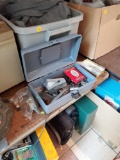 Small Tool Box Lot Of Misc. Machined Metal Parts and Pieces, Vintage Prince Albert In A Can, Please