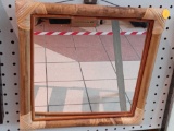 FAUX BAMBOO FRAMED WALL DECOR MIRROR, MEASUREMENTS ARE APPROXIMATELY 12 1/2 IN DIAMETER