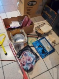 Box Lot Of Misc, Vintage Baseball Game, Tap and die Set, Fry Basket, File Sticks, Etc, Please see