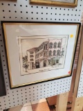 Framed And Matted Illustration, Meeting Street Inn Charleston SC, By Ellen Cobb 1982, 16