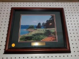 FRAMED PHOTO OF MARRIOTT PRO-AM FOR CHILDREN PINEISLE HOLE #6 1999, MEASUREMENTS ARE APPROXIMATELY