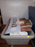 BOX LOT OF ASSORTED ITEMS TO INCLUDE A WALL SIGN THAT SAY CRUISE, OLD FASHION PHOTOS, HANGING