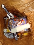 ASSORTED BAG LOT OF PAINTING ITEMS TO INCLUDE, ROLLERS, GRIP WRENCH AS SEEN ON TV, ROLLER HANDLE'S,
