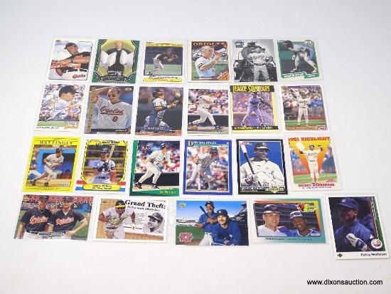 22 Cards - Cal Ripken Jr (8) Don Mattingly (8) Rickey Henderson (6).