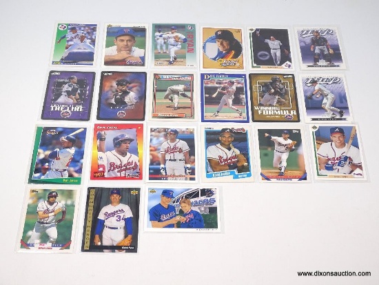 21 Cards - Nolan Ryan (9) Dave Justice (7) Derick Jeter (1) Mike Piazza (4) .