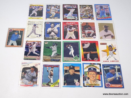 21 Cards - George Brett (7) Tony Gwynn (8) Tommy John (4) Rusty Staub (2).