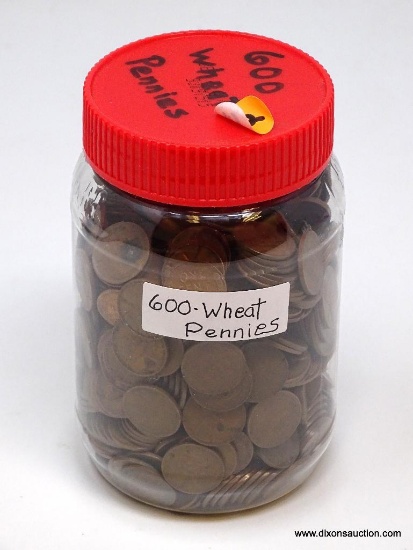 JAR WITH 600 WHEAT PENNIES