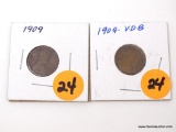1909, 1909 V.D.B. LINCOLN WHEAT CENTS.