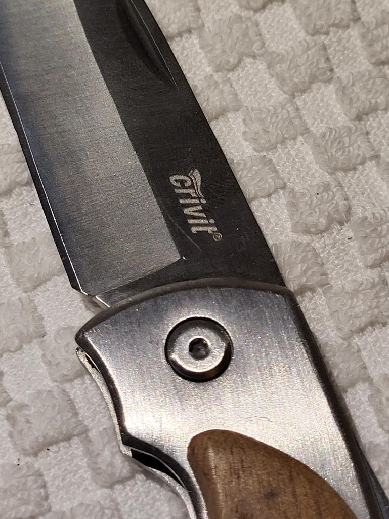 CRIVIT WOOD HANDLE POCKET KNIFE. IAN339019-1907 | Proxibid
