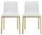 Scott Side Chair (Set of 2) in White With Matte Brushed Gold by Euro Style