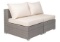 Outdoor Patio Rattan Wicker Armless Sofa with Cushions Gray/Ivory