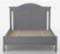 Furniture of America Elburd Solid Wood Camelback Full Platform Bed in Gray