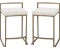 Crosley Furniture Harlowe Counter Stool, Set of 2, Creme and Gold, 24.25