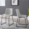 WALKER EDISON DOUGLAS URBAN INDUSTRIAL FAUX LEATHER ARMLESS DINING CHAIRS, SET OF 2, GREY. RETAIL