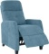 Caribbean Blue Chenille Upholstered Push Back Recliner Chair. RETAILS FOR $397. Please see the